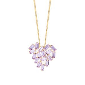 Preciosa Slušivý pozlátený náhrdelník s brúsenými krištáľmi Sugarheart Candy 2460Y56