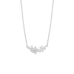 Preciosa Nežný strieborný náhrdelník s motýlikmi Butterfly Waltz Candy 5398 00
