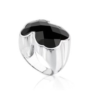 Tous Výrazný strieborný prsteň s onyxom 1000217914 52 mm