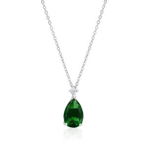 Klenoty Amber Luxusný smaragdový náhrdelník slza