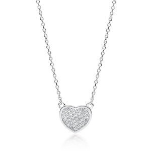 Klenoty Amber Luxusný strieborný náhrdelník srdca zaplnené zirkónmi