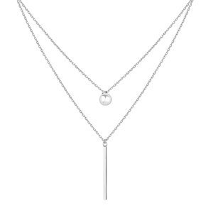 Klenoty Amber Minimalistický strieborný náhrdelník dvojitý