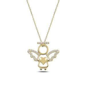 Klenoty Amber Pozlátený náhrdelník anjel- drobné zirkóny