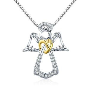 Klenoty Amber Luxusný náhrdelník anjel s čírymi zirkónmi