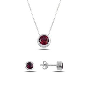 Klenoty Amber Strieborná sada šperkov kôstky červené - náušnice, náhrdelník