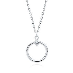 Klenoty Amber Strieborný náhrdelník kruh so zirkónom