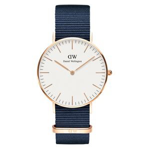 Daniel Wellington Analógové hodinky 'Classic 36 Bayswater'  modrosivá / ružové zlato / biela