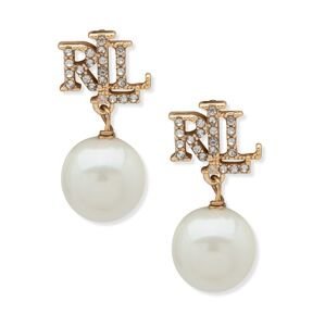 Lauren Ralph Lauren Náušnice  zlatá / priehľadná / perlovo biela