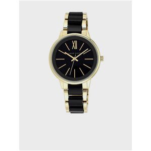 Dámske hodinky v čierno-zlatej farbe Anne Klein