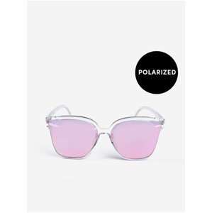 Číre dámske polarizačné slnečné okuliare s ružovými sklami VUCH Seila
