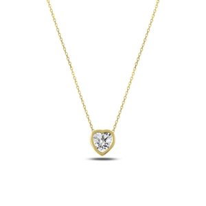 OLIVIE Strieborný náhrdelník ZIRKÓNOVÉ SRDCE GOLD 3154 Ag 925; ≤1,5 g.
