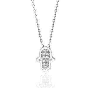 OLIVIE Strieborný náhrdelník HAMSA so SWAROVSKI 4481 Ag 925; ≤2 g.