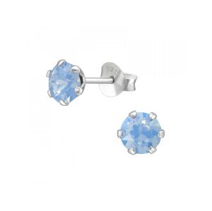 OLIVIE Strieborné 6mm kôstky Swarovski BLUE 4932 Ag 925; ≤0,4 g.