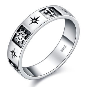 OLIVIE Strieborný prsteň KOTVA & KORMIDLO 5884 Veľkosť prsteňov: 10 (EÚ: 62-64) Ag 925; ≤2,9 g.