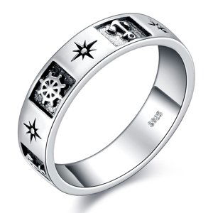 OLIVIE Strieborný prsteň KOTVA & KORMIDLO 5884 Veľkosť prsteňov: 12 (EÚ: 68-70) Ag 925; ≤2,9 g.