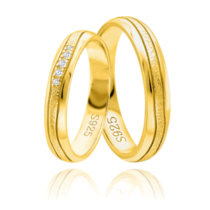 OLIVIE Snubný strieborný prsteň HARMONY GOLD 5924 Veľkosť prsteňov: 10 (EÚ: 62-64), Pohlavie: Dámske Ag 925; ≤2,5 g.