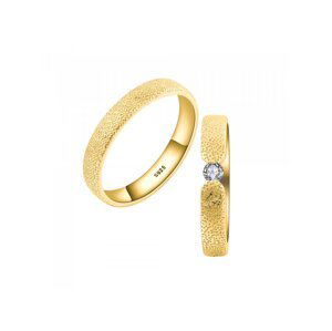 OLIVIE Snubný strieborný prsteň DUET GOLD 7477 Veľkosť prsteňov: 10 (EÚ: 62-64), Pohlavie: Dámske Ag 925; ≤2,5 g.