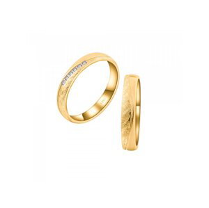 OLIVIE Snubný strieborný prsteň SILVERBOND GOLD 7479 Veľkosť prsteňov: 9 (EÚ: 59 – 61), Pohlavie: Dámske Ag 925; ≤2,3 g.