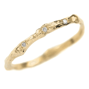 OLIVIE Strieborný prsteň KÔRA STROMU GOLD 7623 Veľkosť prsteňov: 7 (EÚ: 54-56) Ag 925; ≤1,4 g.