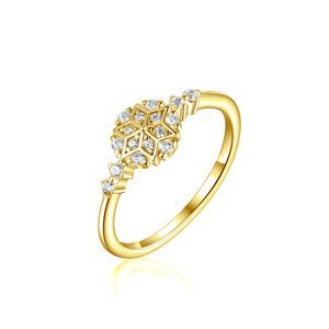 OLIVIE Strieborný prsteň SNEHOVÁ VLOČKA GOLD 8056 Veľkosť prsteňov: 10 (EÚ: 62-64) Ag 925; ≤1,6 g.