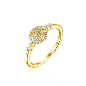 OLIVIE Strieborný prsteň SNEHOVÁ VLOČKA GOLD 8056 Veľkosť prsteňov: 8 (EÚ: 57 – 58) Ag 925; ≤1,6 g.