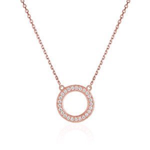 OLIVIE Strieborný náhrdelník KRUH ROSE 8062 Ag 925; ≤0,50 g.