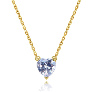 OLIVIE Strieborný náhrdelník ZIRKÓNOVÉ SRDCE GOLD 8322 Ag 925; ≤3,1 g.