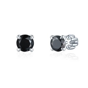 OLIVIE Strieborné 5mm náušnice PIPPI BLACK 8357 Ag 925; ≤1,4 g.