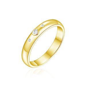 OLIVIE Snubný strieborný prsteň SRDCE GOLD 8588 Veľkosť prsteňov: 10 (EÚ: 62-64), Pohlavie: Dámske Ag 925; ≤2,7 g.