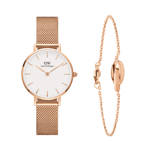 Daniel Wellington DW Petite Melrose + Unity Bracelet 165mm 28mm Ružové zlato