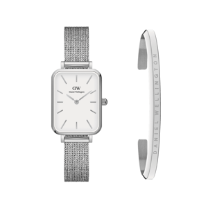 Daniel Wellington DW Quadro Pressed Sterling + CLASSIC Bracelet 20x26mm Strieborná