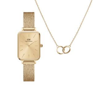 Daniel Wellington DW Quadro Unitone + Elan Unity Necklace 20x26mm Gold