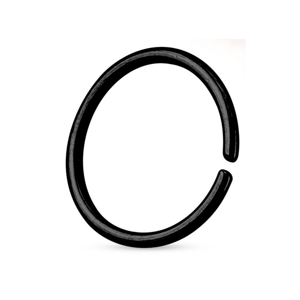 Čierny oceľový krúžok - rozbaľovací Veľkosť piercingu: 1,2 mm x 10 mm