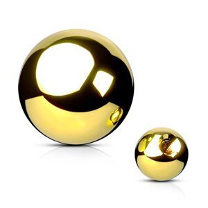 Náhradné oceľová guľôčka - zlatá Veľkosť piercingu: 1,6 mm x 4 mm